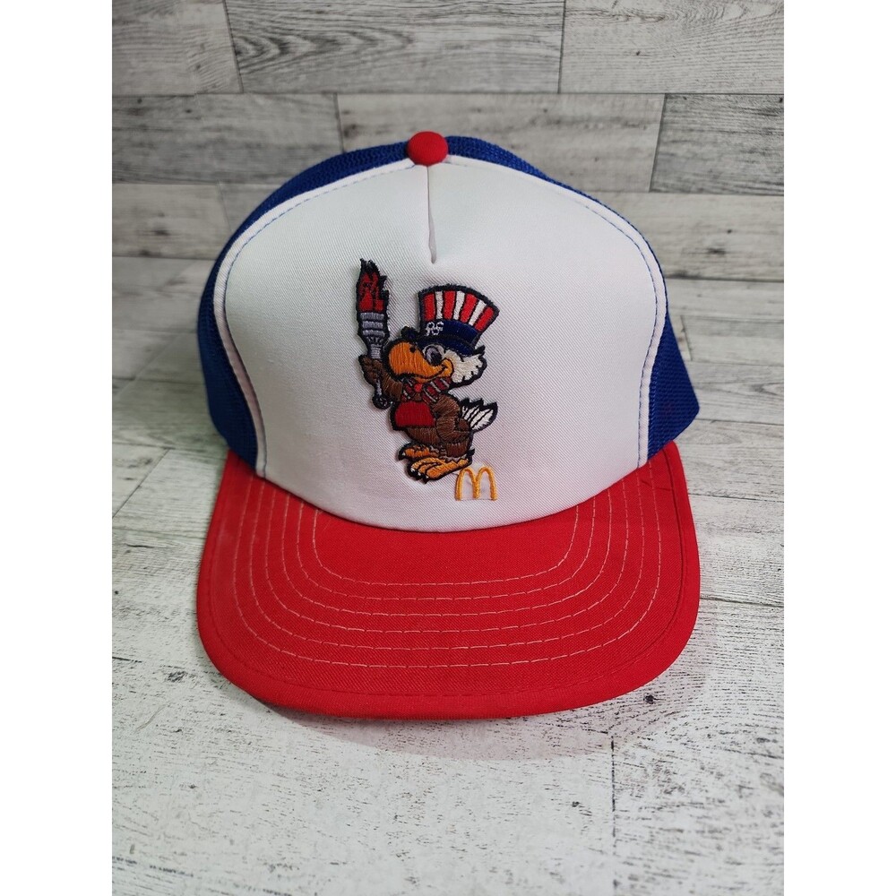 Vintage 1984 Olympics McDonald's Sam the Eagle Snapback Mesh Trucker Hat Foam